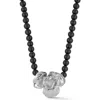Sphera Milano Orchid Pendant Beaded Necklace In Silver