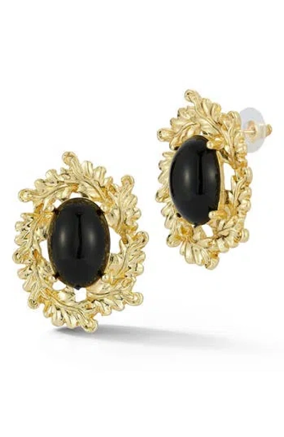 Sphera Milano Ornate Wreath Stud Earrings In Gold
