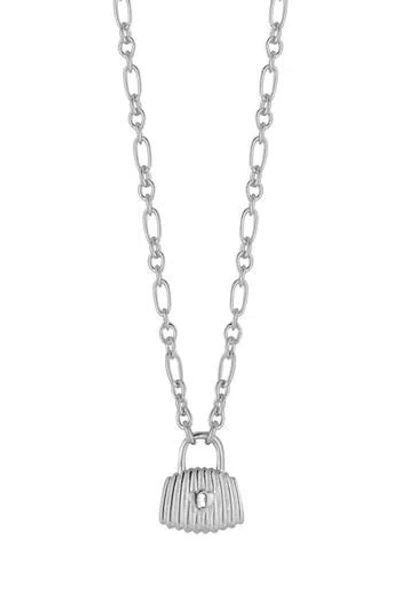 Sphera Milano Padlock Pendant Necklace In Metallic