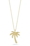 Sphera Milano Palm Tree Pendant Necklace In Gold
