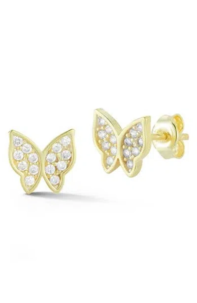 Sphera Milano Pavé Butterfly Stud Earrings In Gold