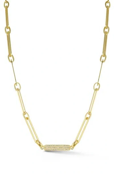 Sphera Milano Pavé Cubic Zirconia Bar Chain Necklace In Gold