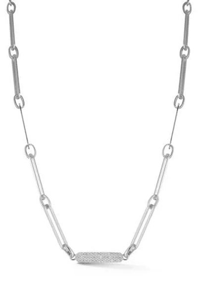 Sphera Milano Pavé Cubic Zirconia Bar Chain Necklace In Metallic