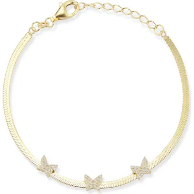 Sphera Milano Pavé Cubic Zirconia Butterfly Station Bracelet In Gold