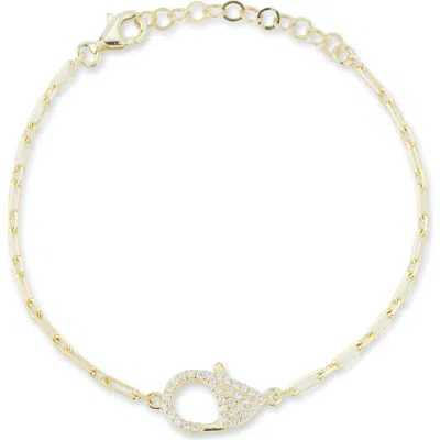 Sphera Milano Pavé Cubic Zirconia Clasp Chain Bracelet In Gold