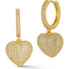 Sphera Milano Pavé Cubic Zirconia Drop Huggie Hoop Earrings In Gold