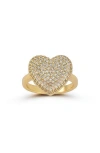 Sphera Milano Pavé Cubic Zirconia Heart Ring In Gold