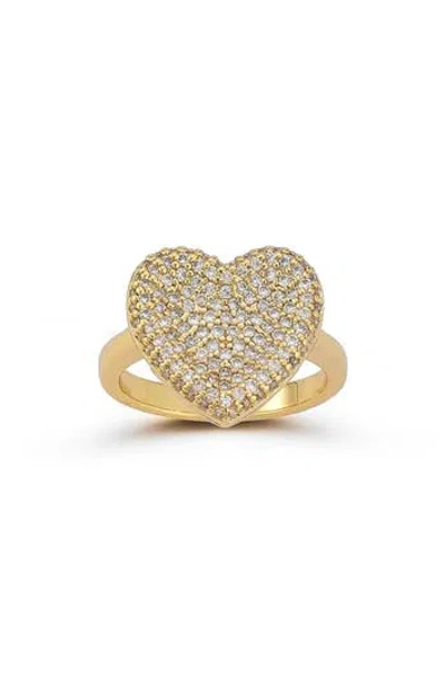 Sphera Milano Pavé Cubic Zirconia Heart Ring In Gold