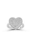 Sphera Milano Pavé Cubic Zirconia Heart Ring In Silver