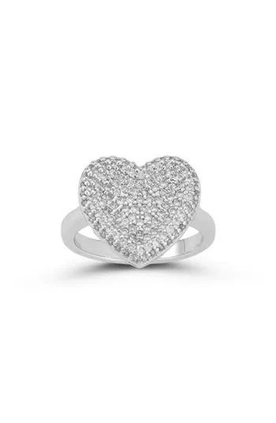Sphera Milano Pavé Cubic Zirconia Heart Ring In Silver