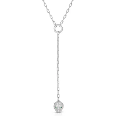 Sphera Milano 14k Over Silver Cz Pendant Necklace In Metallic