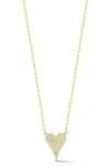 Sphera Milano Pavé Cubic Zirconia Small Heart Pendant Necklace In Gold
