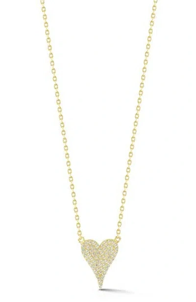 Sphera Milano Pavé Cubic Zirconia Small Heart Pendant Necklace In Gold
