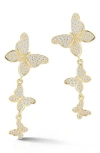 Sphera Milano Pavé Cz Butterfly Drop Earrings In Gold