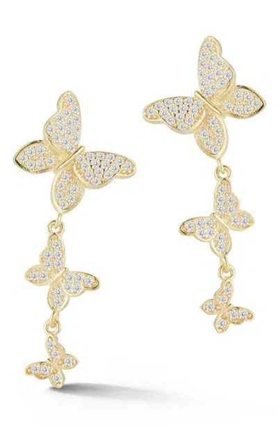 Sphera Milano Pavé Cz Butterfly Drop Earrings In Gold