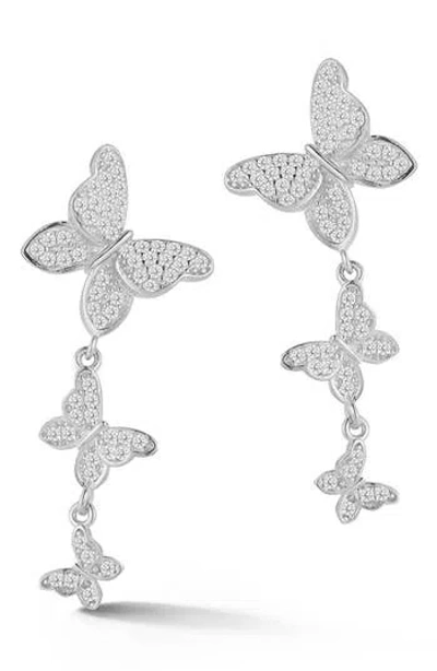 Sphera Milano Pavé Cz Butterfly Drop Earrings In Metallic