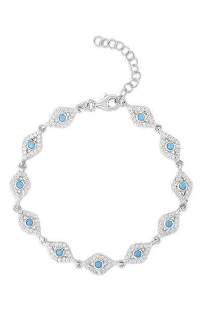 Sphera Milano Pavé Cz Evil Eye Bracelet In Metallic