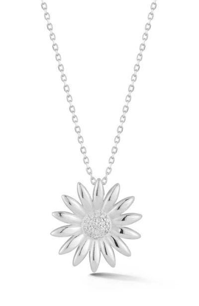 Sphera Milano Pavé Cz Flower Pendant Necklace In Metallic