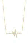 Sphera Milano Pavé Cz Heartbeat Pendant Necklace In Gold