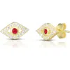 Sphera Milano 18k Over Silver Cz Studs In Gold