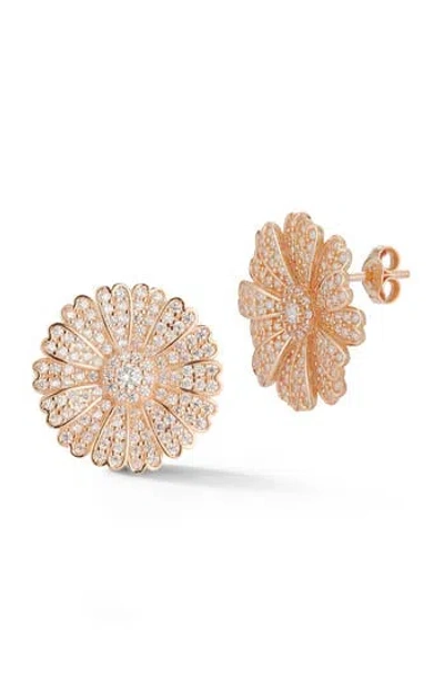 Sphera Milano Pavé Flower Stud Earrings In Gold