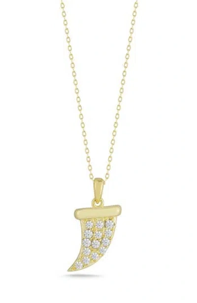 Sphera Milano Pavé Horn Pendant Necklace In Gold