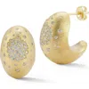 Sphera Milano Pavé J Hoop Earrings In Gold