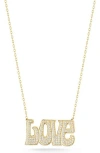 Sphera Milano Pavé Love Necklace In Gold