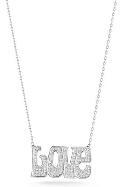 Sphera Milano Pavé Love Necklace In Silver