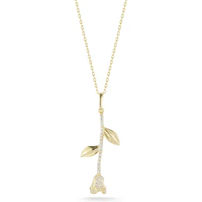 Sphera Milano Pavé Rose Pendant Necklace In Gold