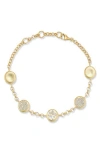 Sphera Milano Pavé Station Button Bracelet In Gold