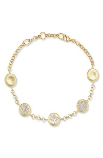 Sphera Milano Pavé Station Button Bracelet In Gold