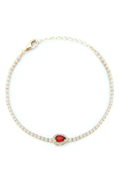 Sphera Milano Pear Cut Cz Tennis Bracelet In Gold