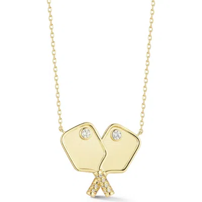 Sphera Milano Pickleball Pendant Necklace In Gold