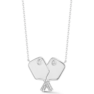 Sphera Milano Pickleball Pendant Necklace In Silver