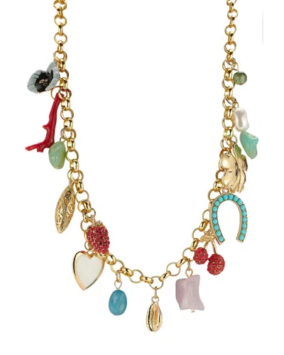 Sphera Milano Plated 14.5mm Pearl Cz Necklace In Multi