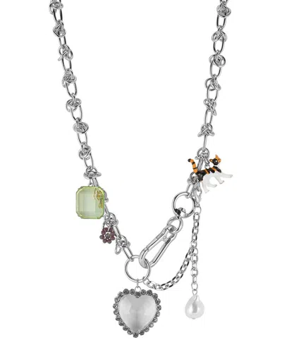 Sphera Milano Plated 17.5mm Pearl Cz Necklace In Transparent