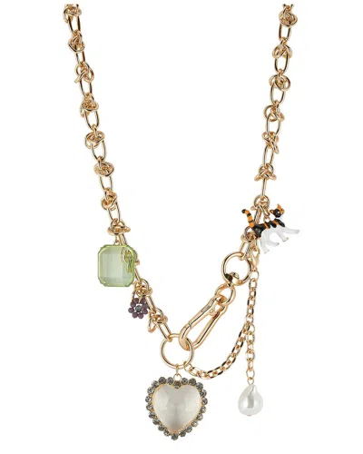 Sphera Milano Plated 17.5mm Pearl Cz Necklace In Transparent