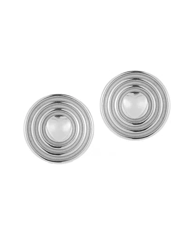 Sphera Milano Plated Bold Round Heart Earrings