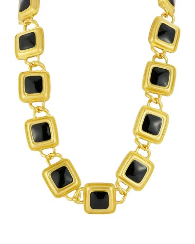Sphera Milano Plated Bold Square Crystal Collar Necklace