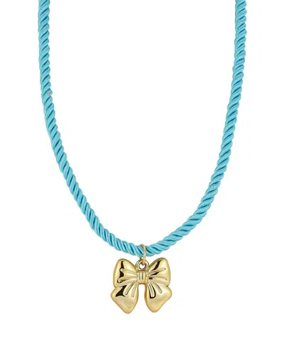 Sphera Milano Plated Bow Pendant Collar Necklace In Gold