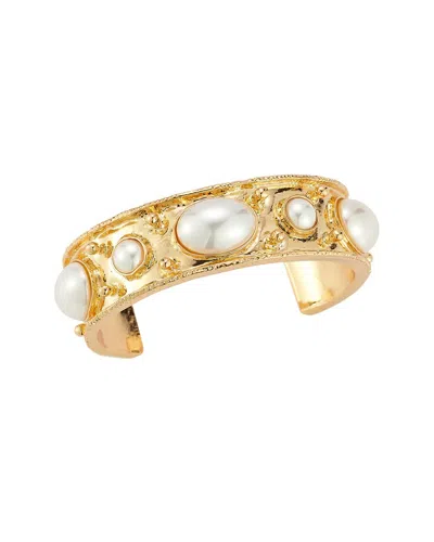 Sphera Milano Faux Pearl Cuff Bracelet In Gold