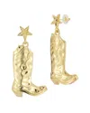 Sphera Milano Plated Cowboy Boot Earrings