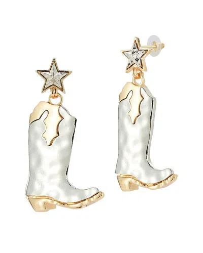 SPHERA MILANO SPHERA MILANO PLATED COWBOY BOOT EARRINGS