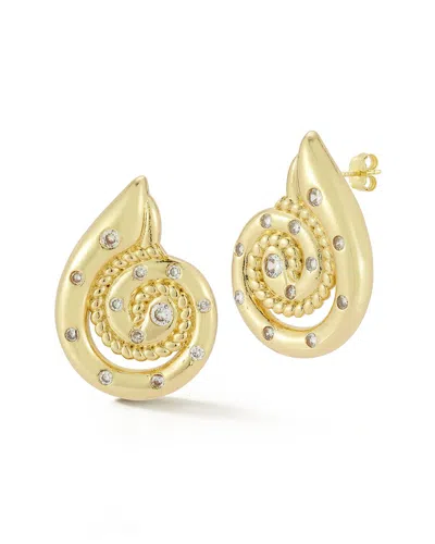Sphera Milano Plated Cz Earrings In Brown