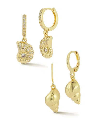 Sphera Milano Plated Cz Earrings In Brown