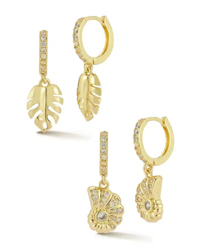 Sphera Milano Plated Cz Earrings In Gold