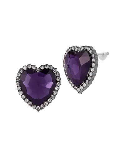 Sphera Milano Plated Cz Earrings In Purple