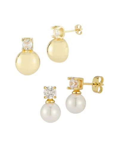 Sphera Milano Plated Cz Earrings In White