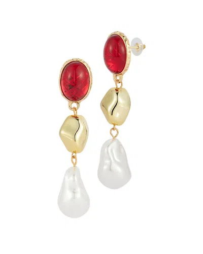 Sphera Milano Plated Cz Earrings In Red